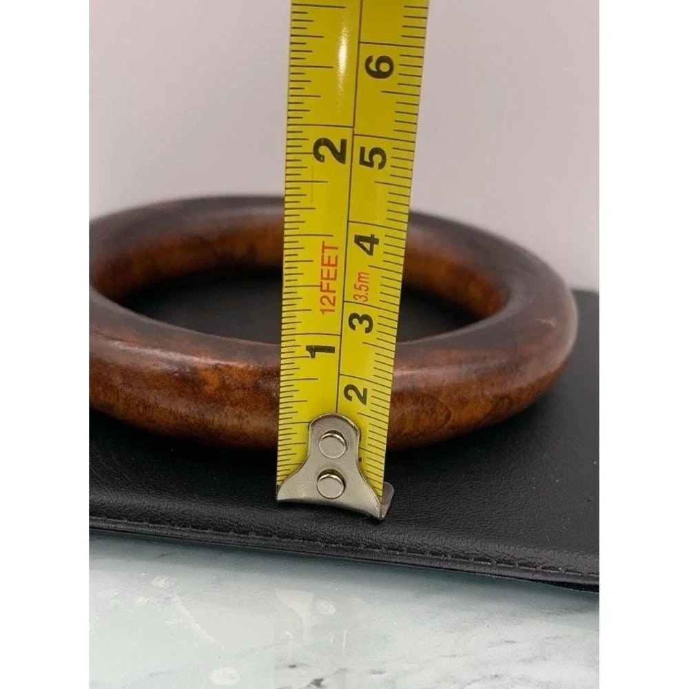 Vintage Chunky Wood / Wooden Bangle Bracelet For Larger Wrist